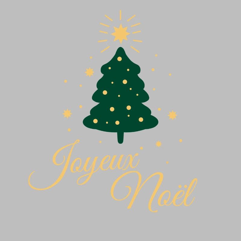 Sapin de Noël simple avec texte doré élégant