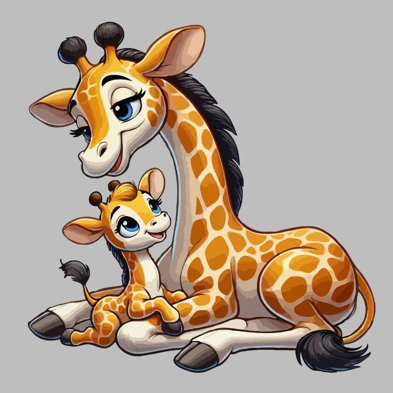 Giraffenmutter mit Kind