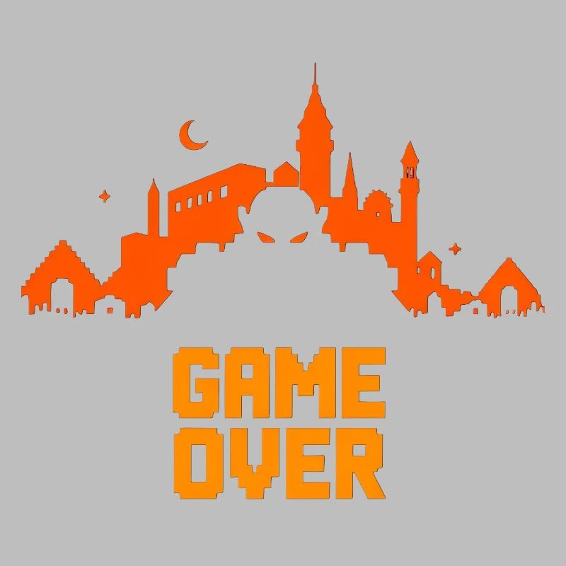 Skyline en pixel art - "game over"