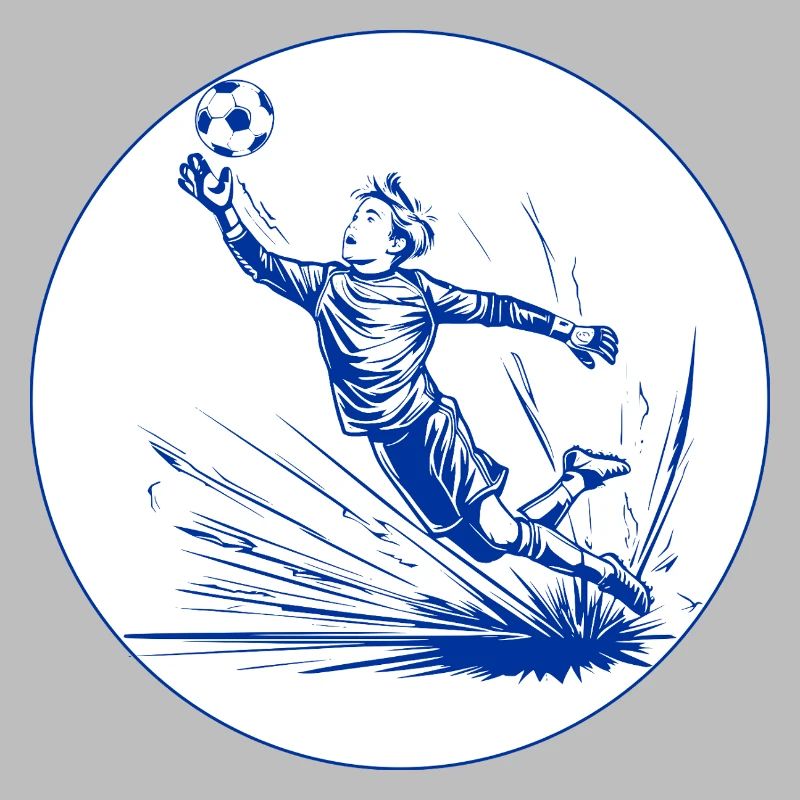 Gardien de but (bleu et blanc)