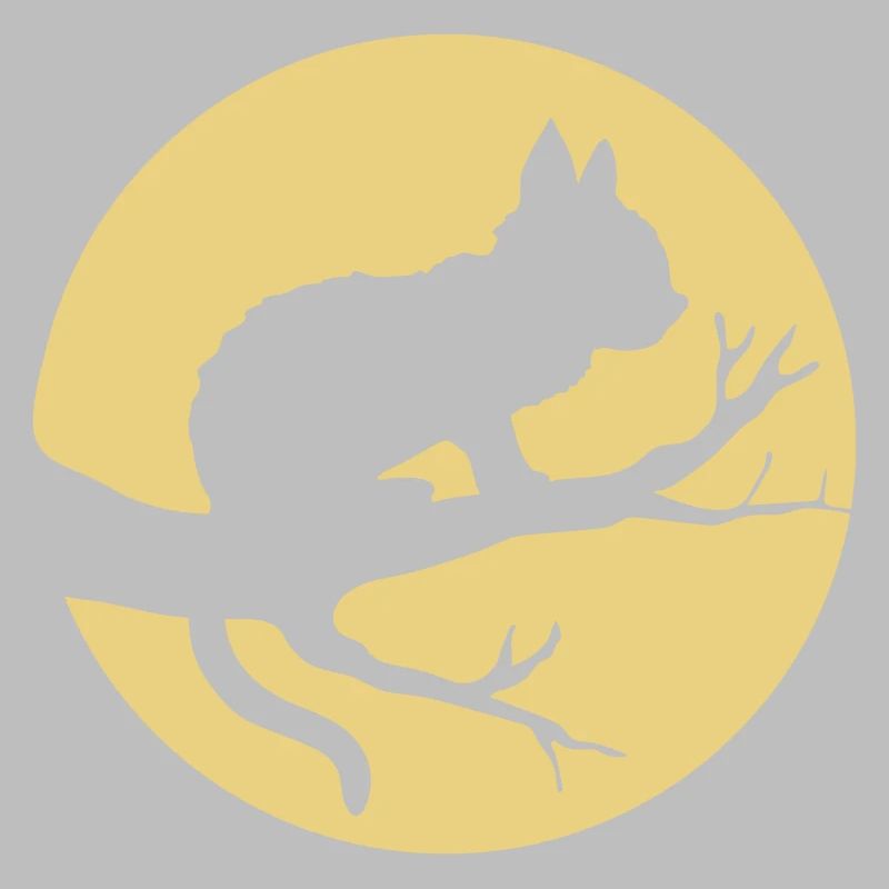 Tree Moon Black Cat