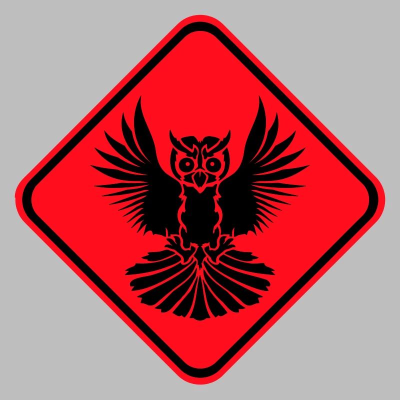 hibou Avertissement Zone de danger Panneau Note Attention