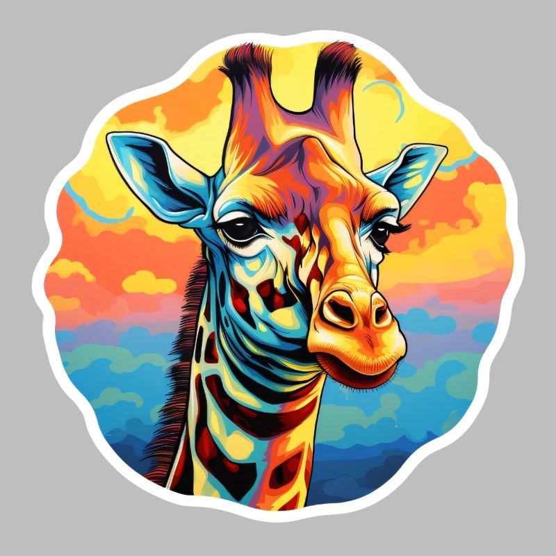 Giraffe Head Psychedelic