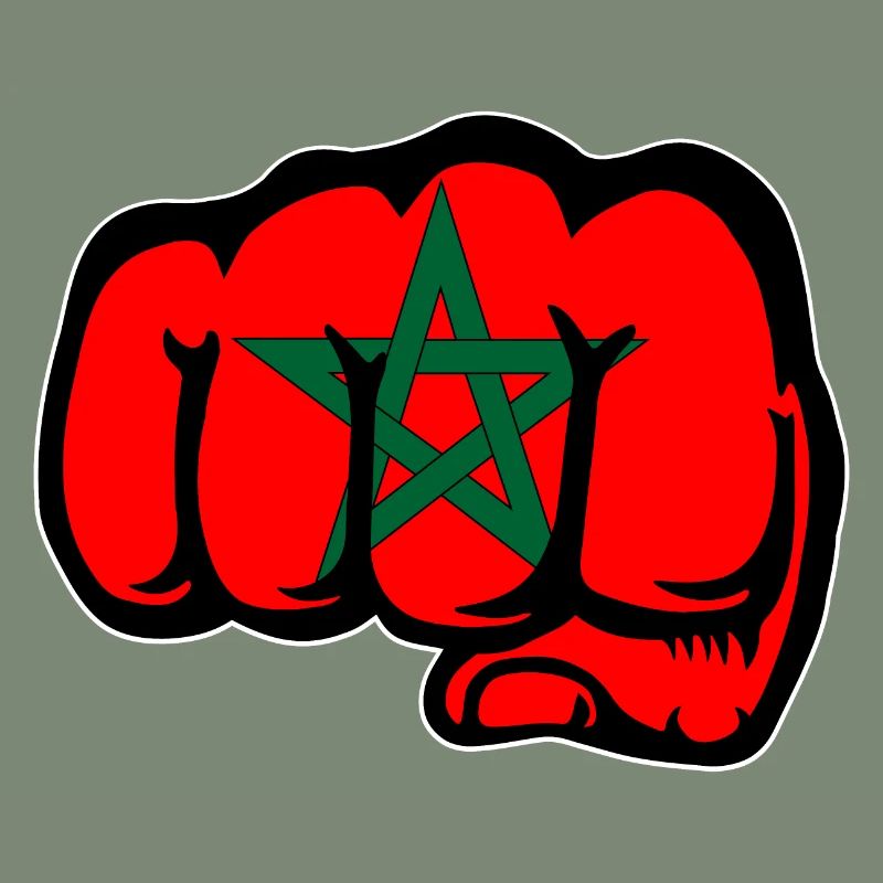 Drapeau du Maroc main poing