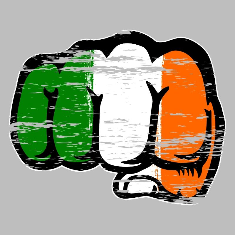 Poing de la main du drapeau irlandais utilisé