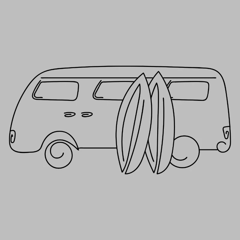 Retro-Van mit Surfbrettern