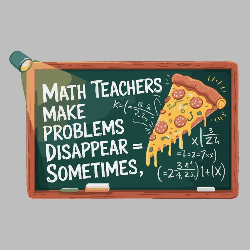 Funny Math Teacher Design Pizza & Problem Solving