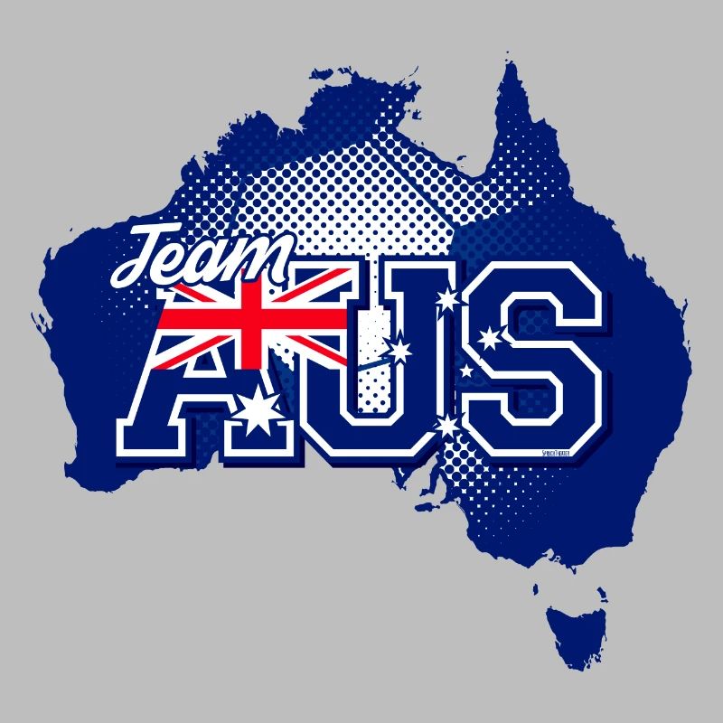 Team AUS map Australia with ball pattern