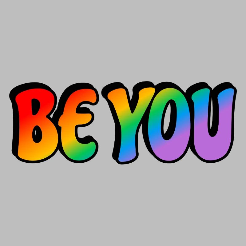 Sei du Regenbogen Text LGBTQ Pride Monat