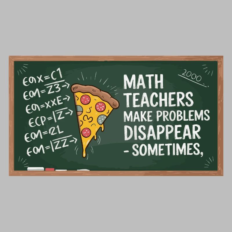 Funny Math Teacher Design Pizza & Problem Solving
