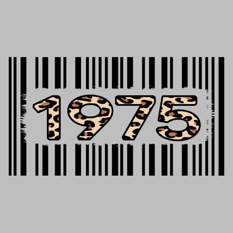 1975 anniversaire 47 ans code-barres léopard