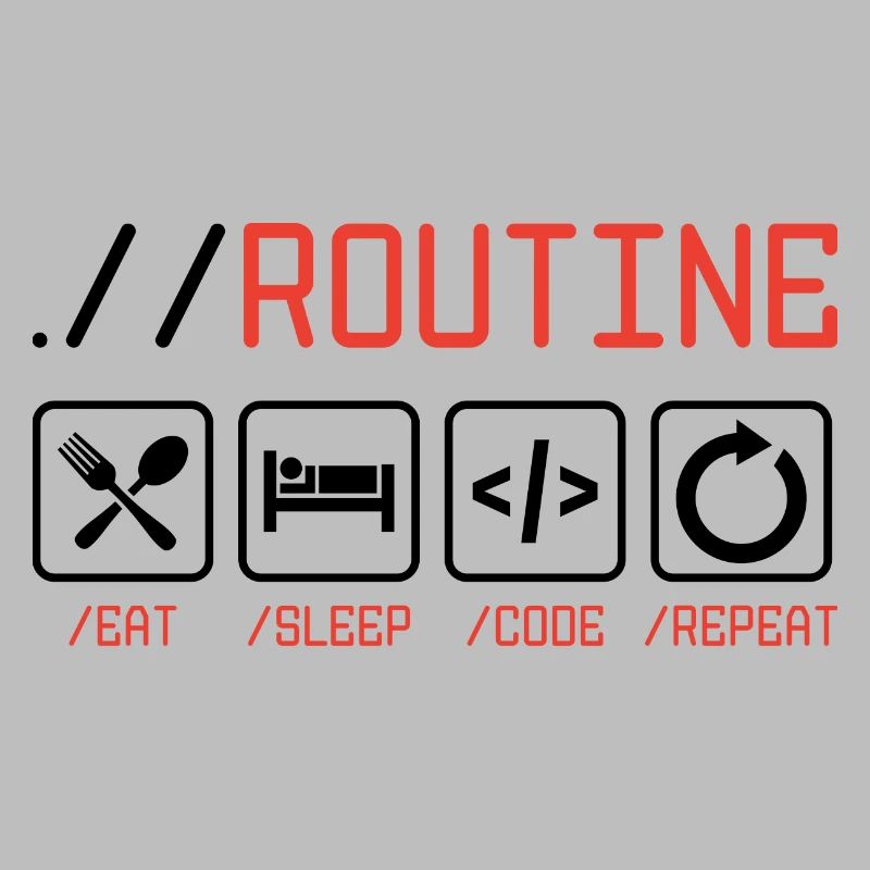 Routine Eat Sleep Code Repeat Software Developer C