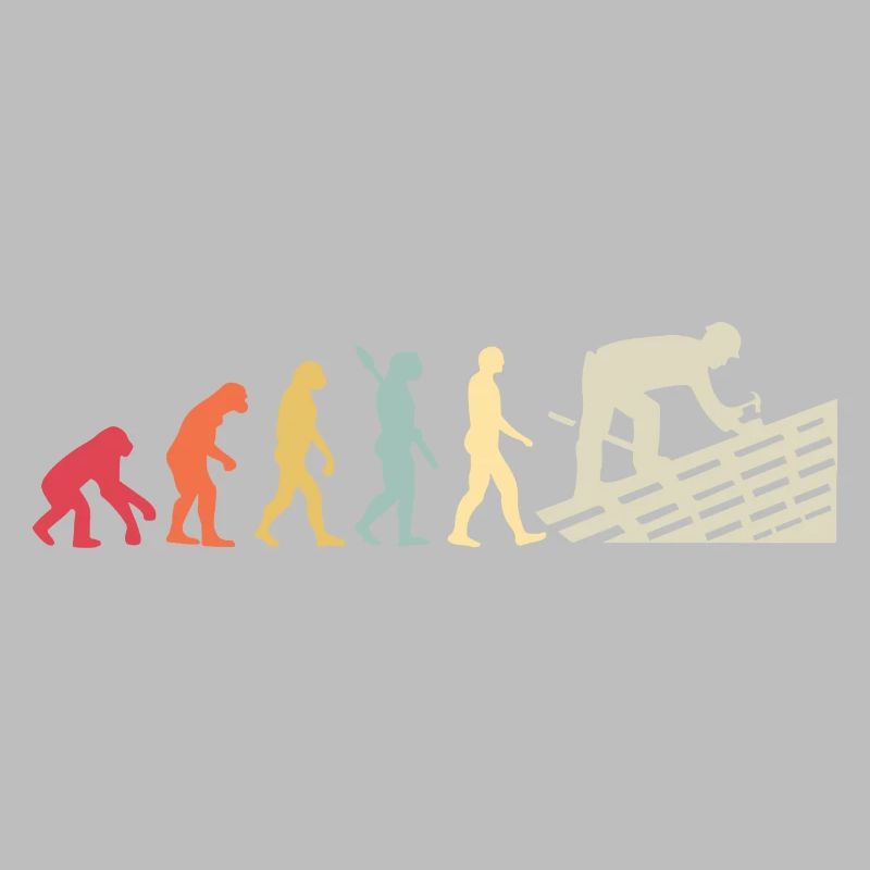 Couvreur Human Evolution Retro Vintage Construction