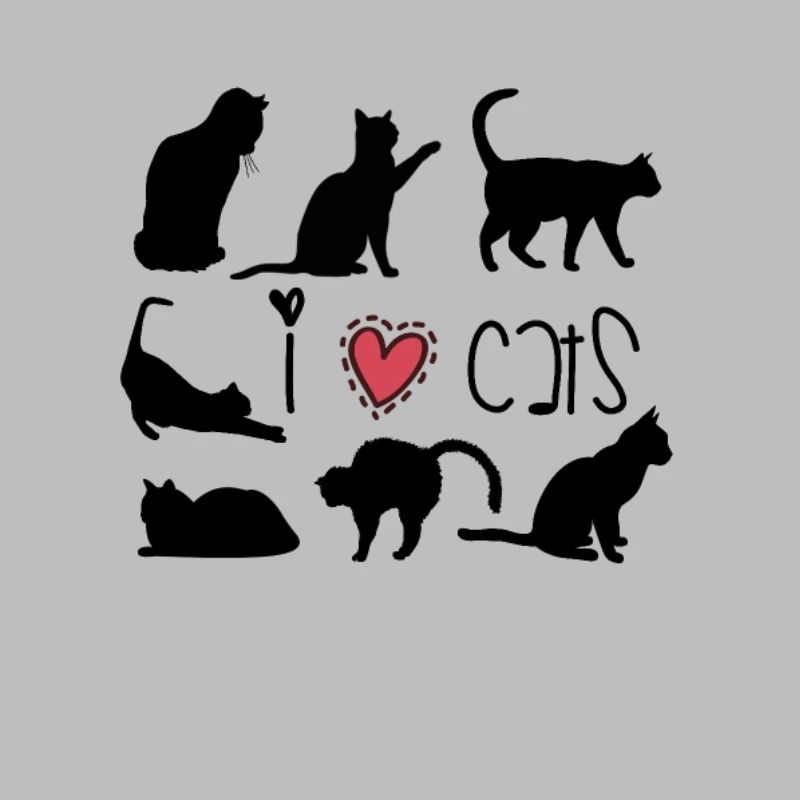 J'aime les chats, les chatons, l'idée de cadeau de conception de chat