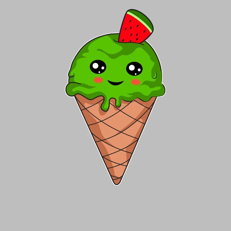 Crème glacée douce Melon crème glacée Melon mignon cadeau