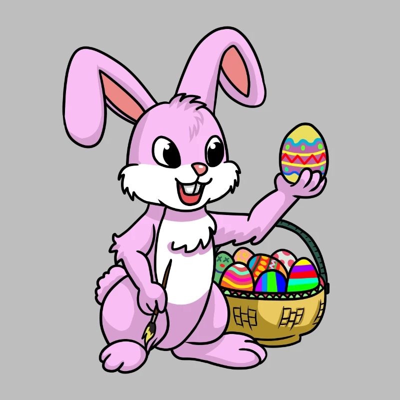 Pink Easter Bunny Egg Easter Bunny Painting Child Easter Eggs