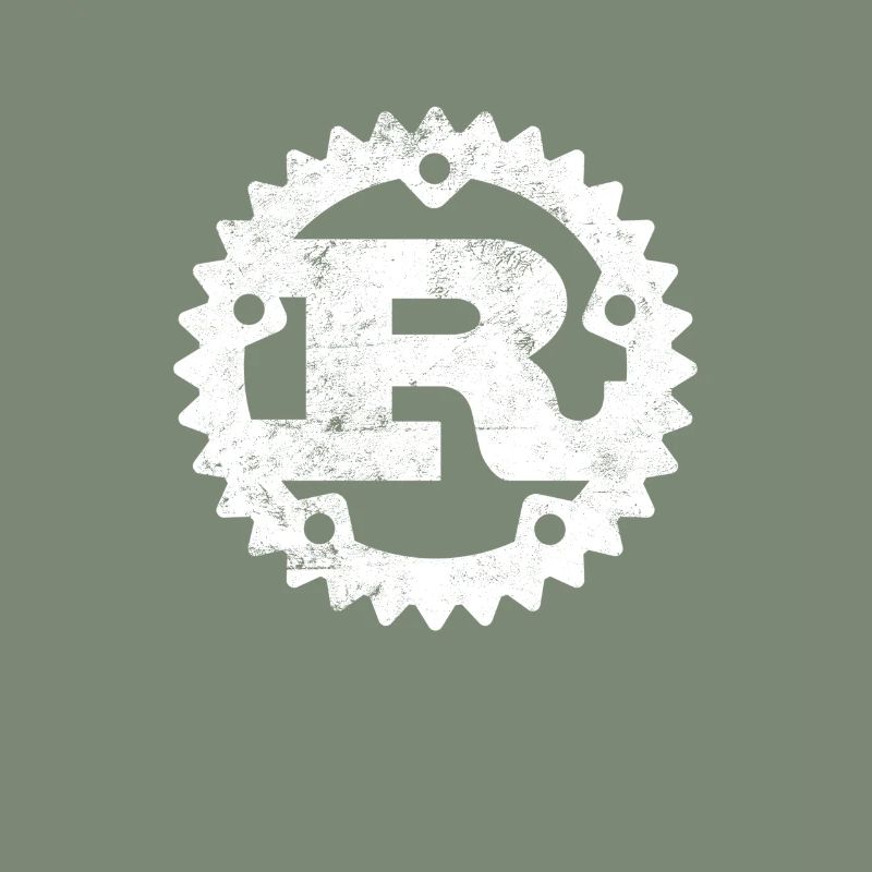 Rust Programming logo imprimé en détresse