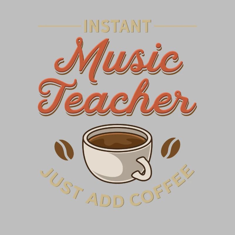 Professeur de musique cool et conception de grains de café