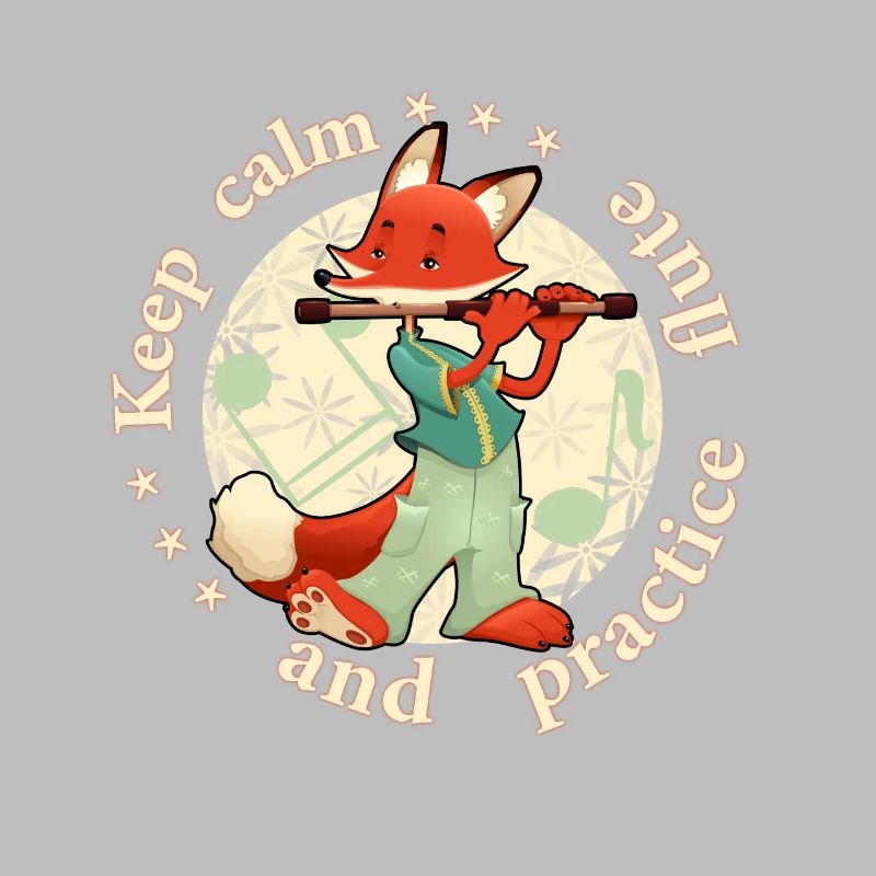 Keep calm practice flute Querflöte Fuchs