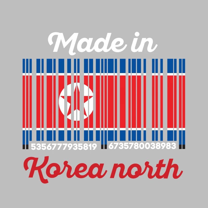 drapeau de code à barres corée nord
