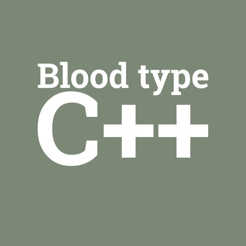 "Blood type C++" | Programmer, Programmierer
