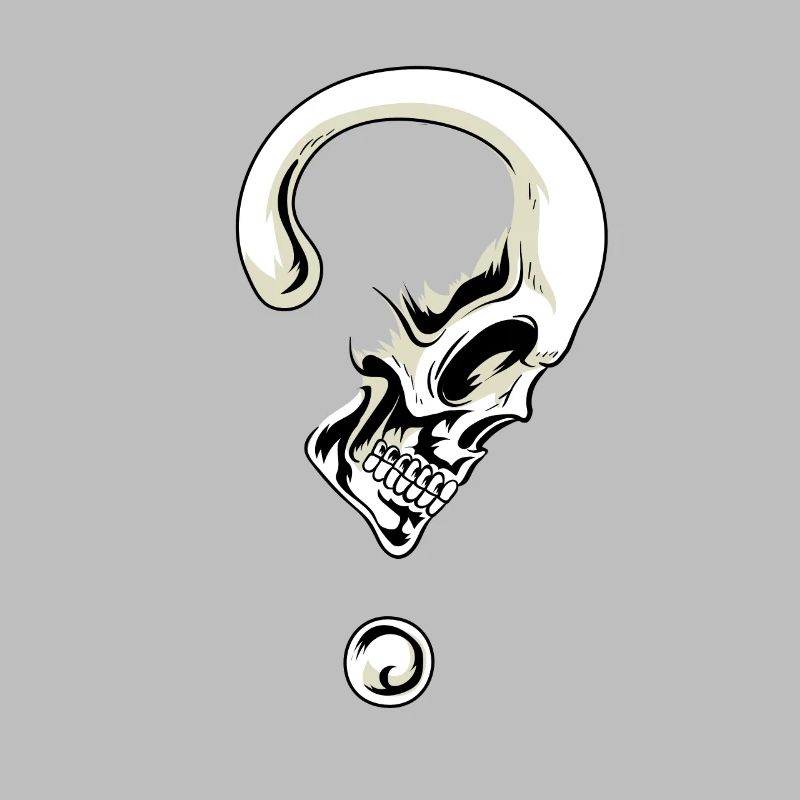 Tête de mort unique sous forme de points d’interrogation