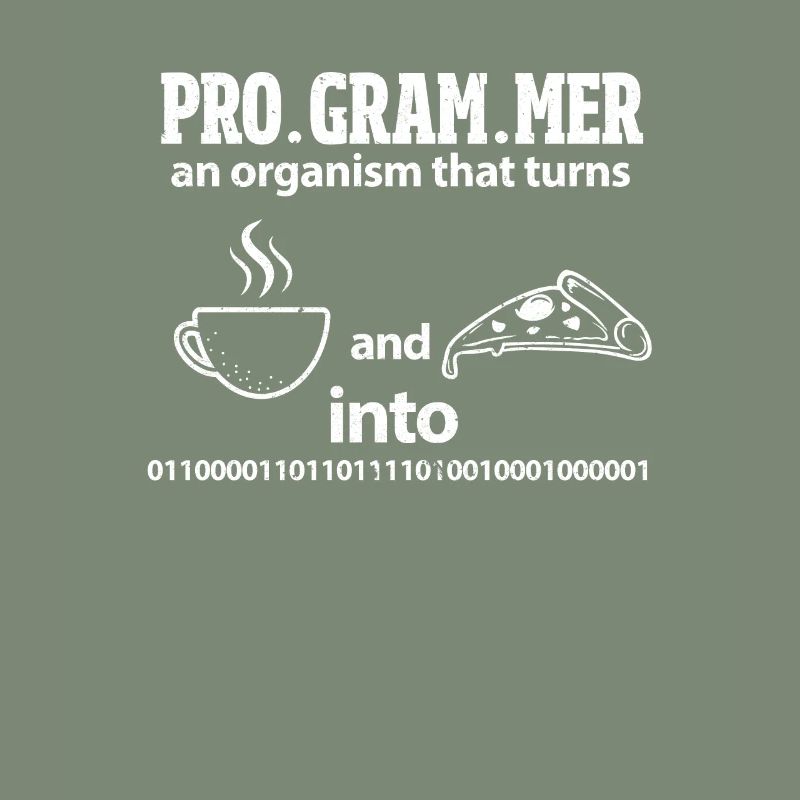 Programmer converts coffee and pizza into code