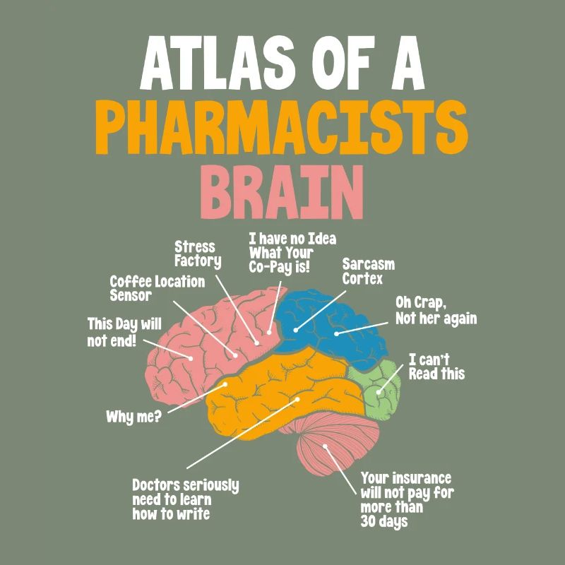 Pharmacists brain Pharmacy Technician Stud