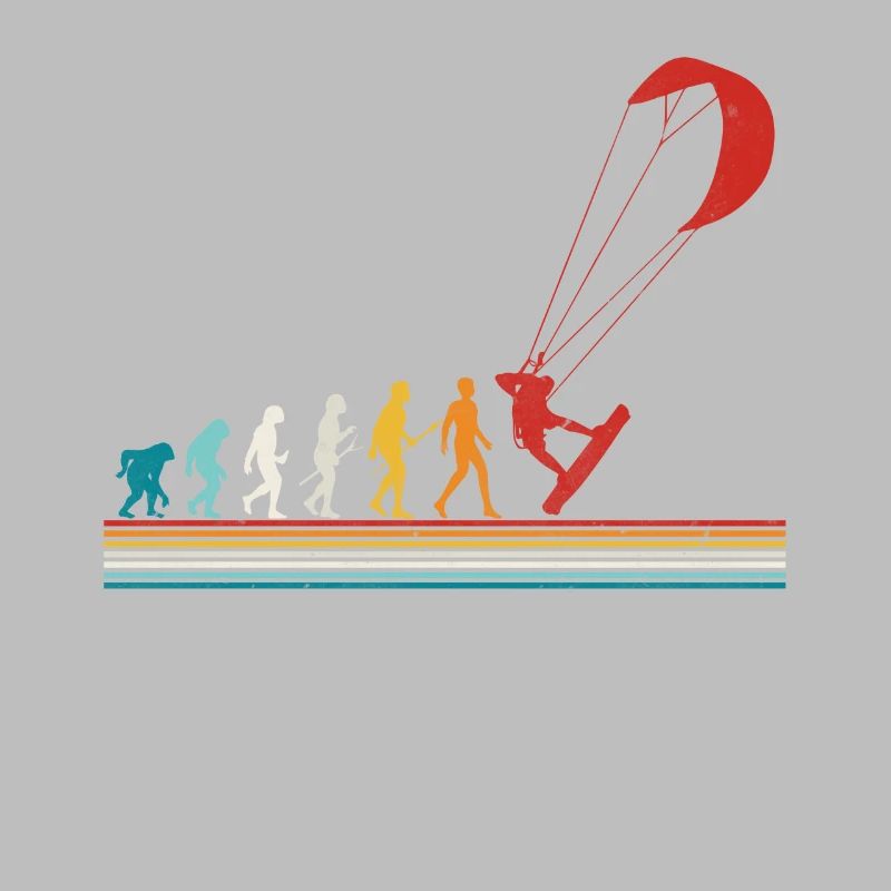 Retro Evolution Kite Surfing Funny Kite Boarding
