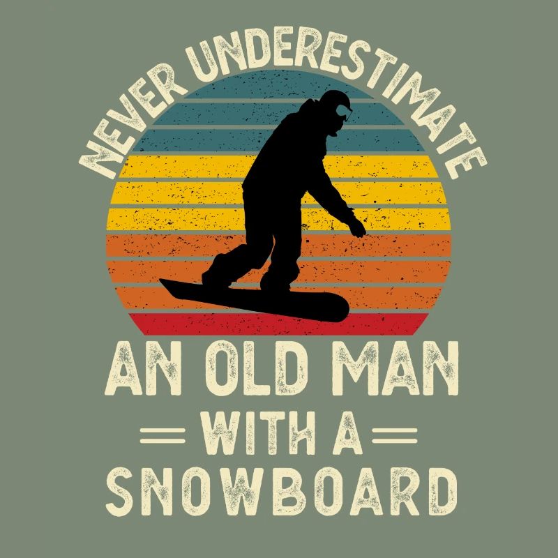 Unterschätze niemals einen alten Mann mit einem Snowboard