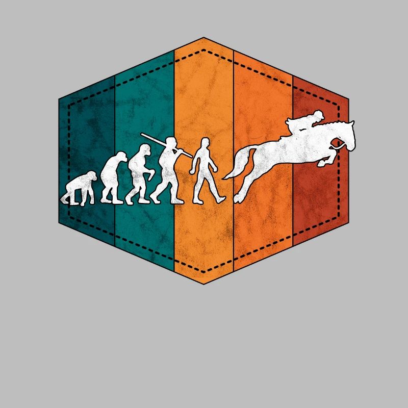 Reiterin Evolution Pferde retro