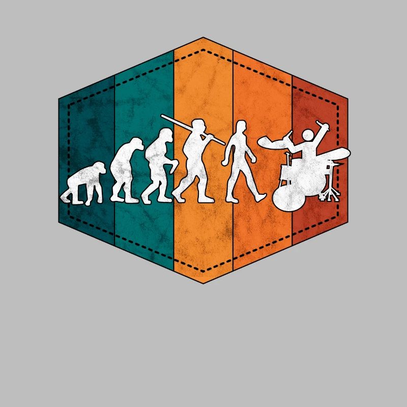 Schlagzeug Evolution Schlagzeuger retro