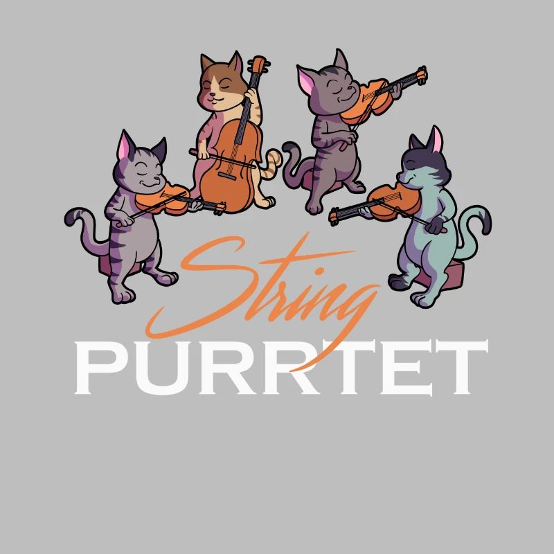 String Purrtet Cat Playing Violin Cello Kitty Clas