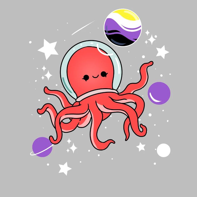 Octopus Astronaut Nonbinary Pride