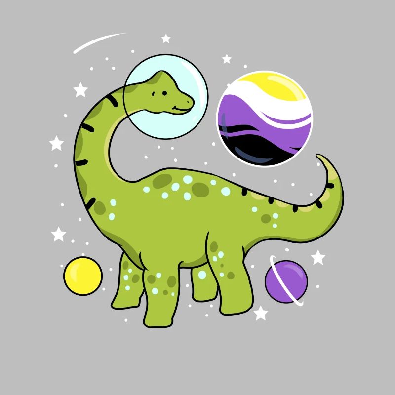 Brachiosaurus Nonbinary Pride Space Nonbinary P