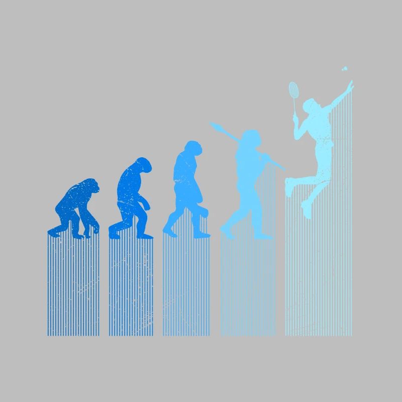 Badmintonspieler Evolution Affe Mensch Entwicklung