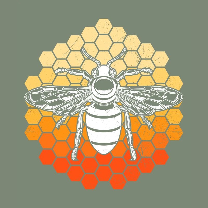 Bee on honeycombs Beekeeper
