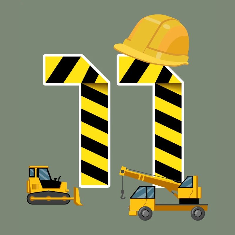 11th Birthday Excavator Construction Site Construction Worker