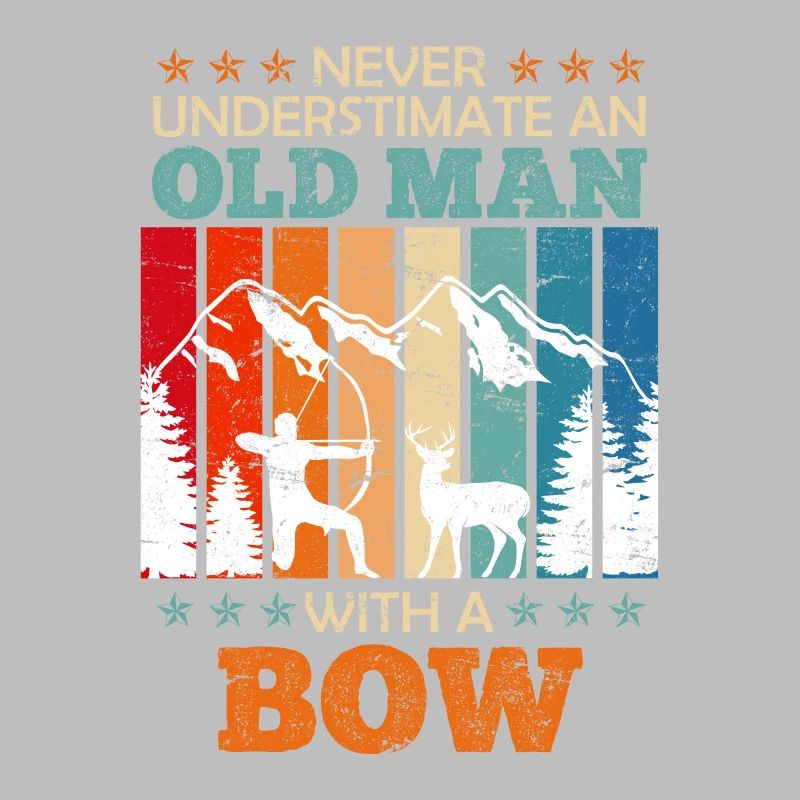 Alter Mann mit Bogen Langbogen Bogenschütze