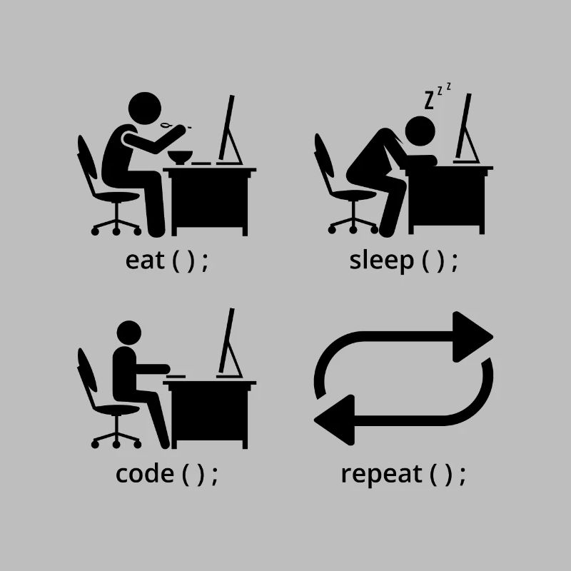 Eat Sleep Code Repeat Coder Programmer Software De