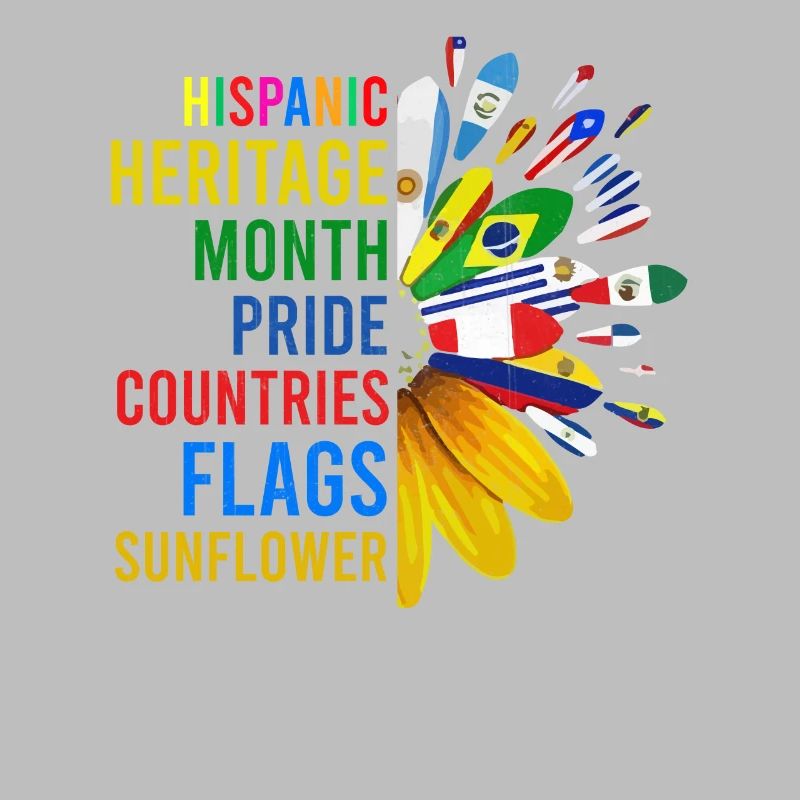 Hispanic Heritage Month Pride Countries Flags Sunf