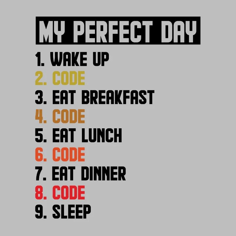My Perfect Day Wake Up Code Software Developer Pro