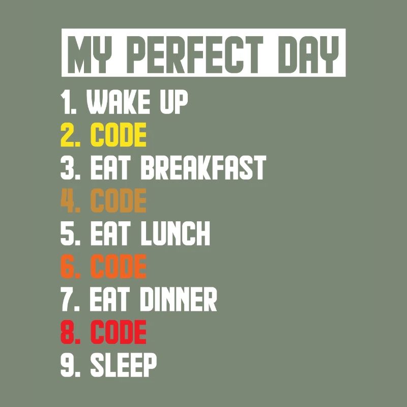 My Perfect Day Wake Up Code Software Developer Pro