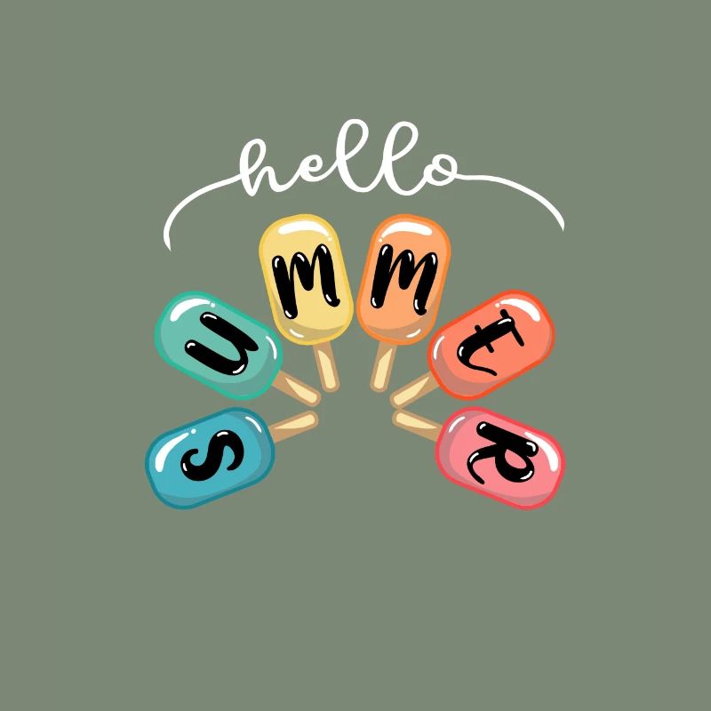 Hello Summer Eiscreme Eis Essen Sommen Eisdiele