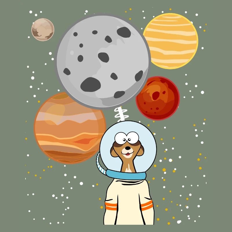 Planètes spatiales des astronautes suricates
