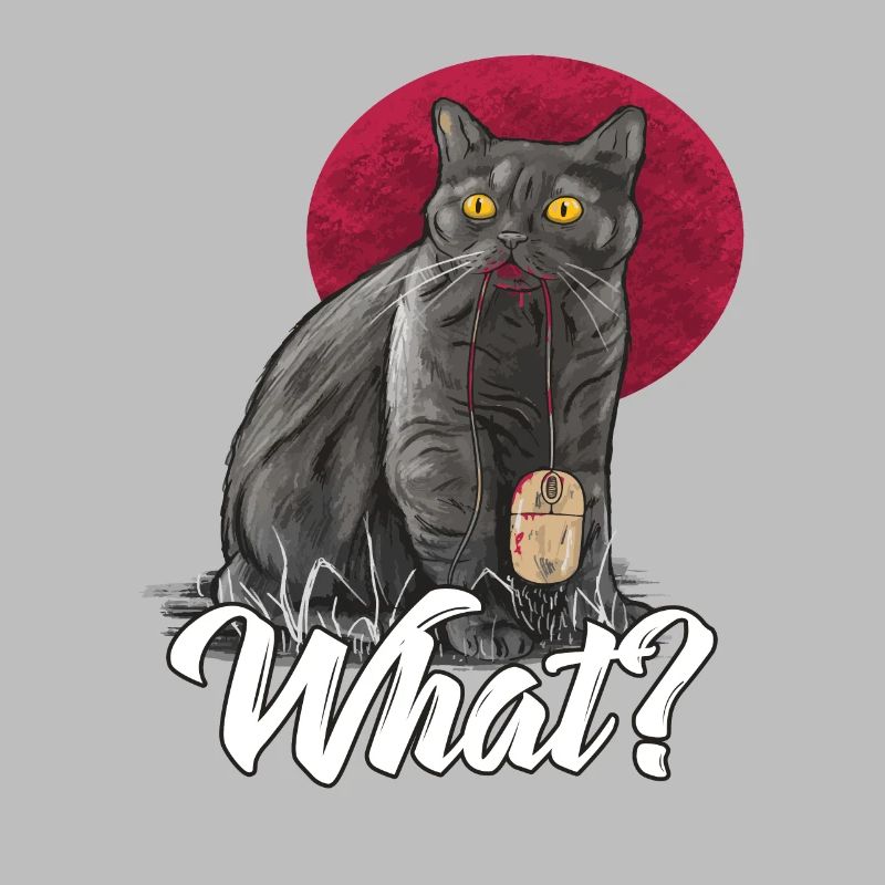 Cat with trapped computer mouse - What?