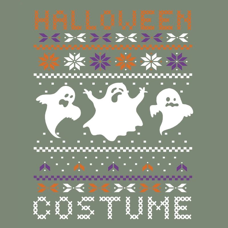 Stitch Pattern Ghost Creatures Effrayant Halloween