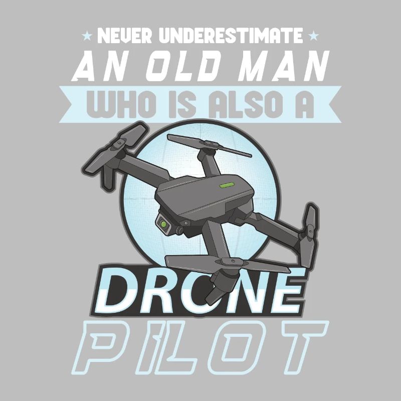 Drohne Pilot Opa Geschenkidee Alter Mann Mit
