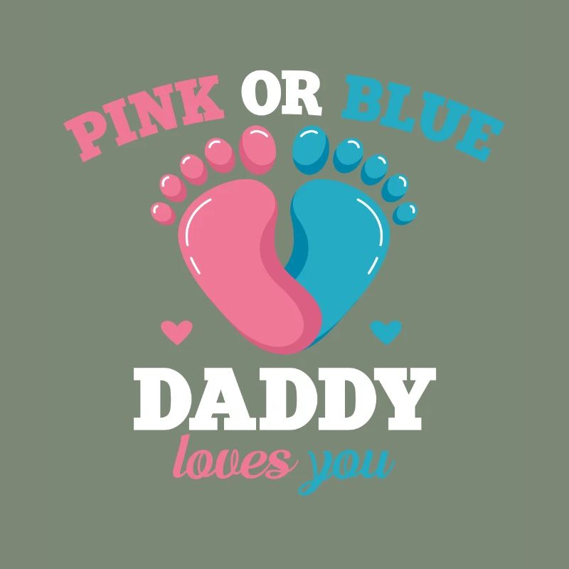 Pink Oder Blue Daddy Liebt Dich Vater Geschlecht
