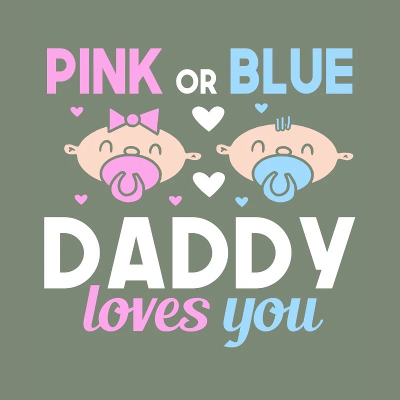Pink Oder Blue Daddy Liebt Dich Vater Geschlecht